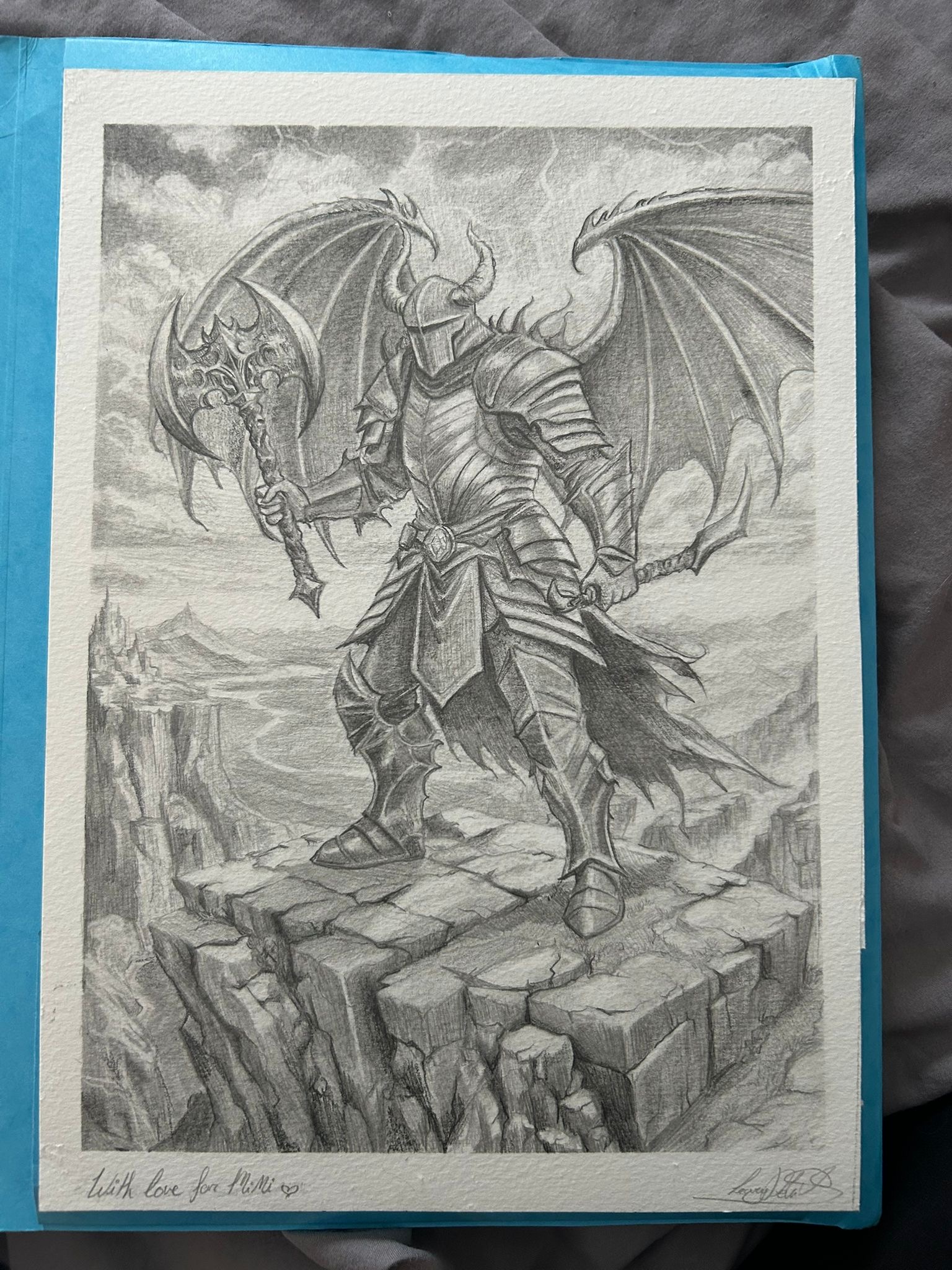 Dragon warrior pencil sketch