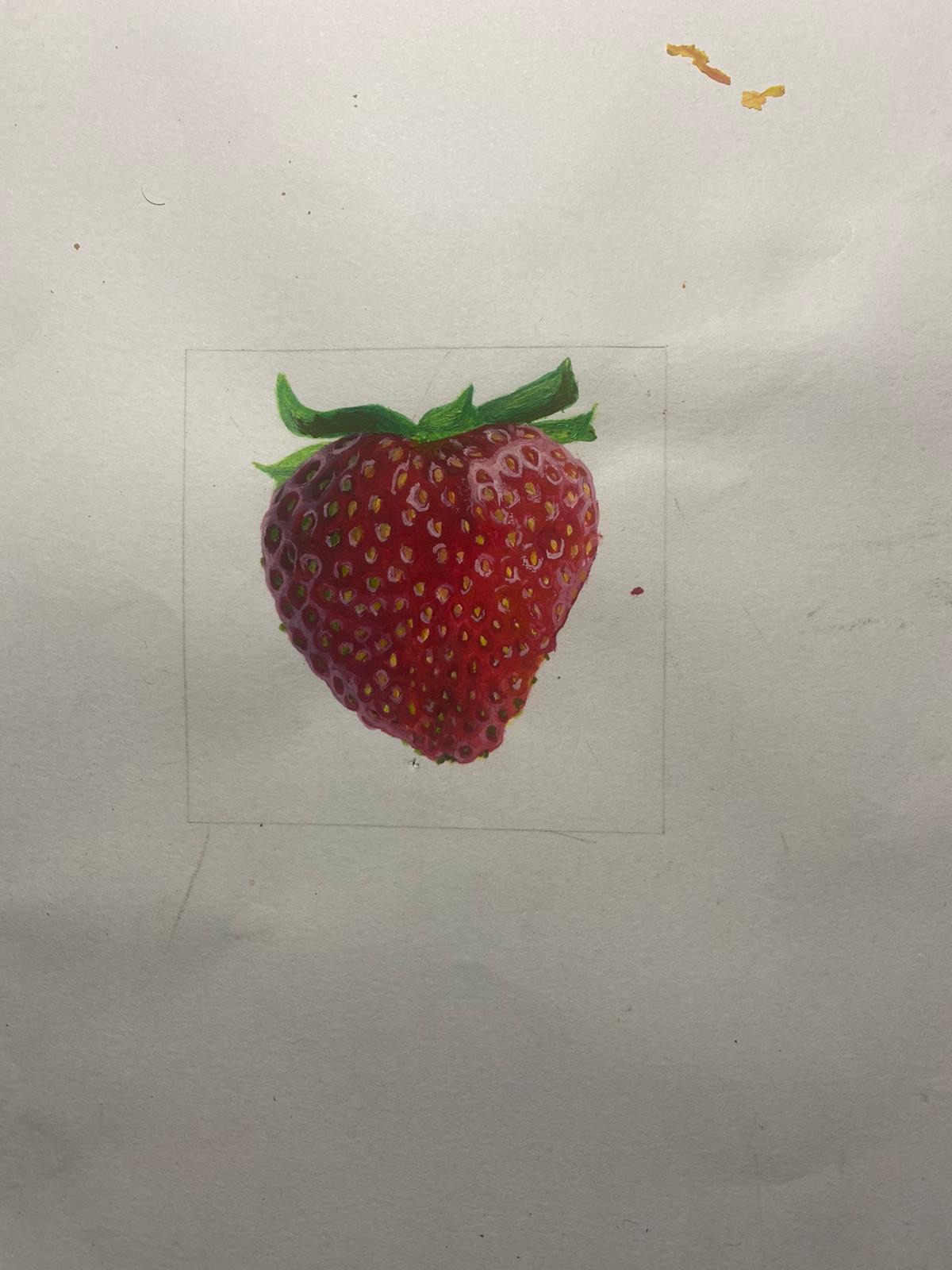 Strawberry colored pencil 2