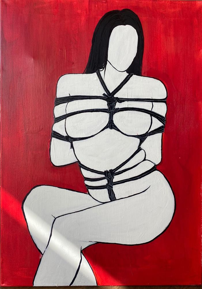 Shibari figure red acrylic